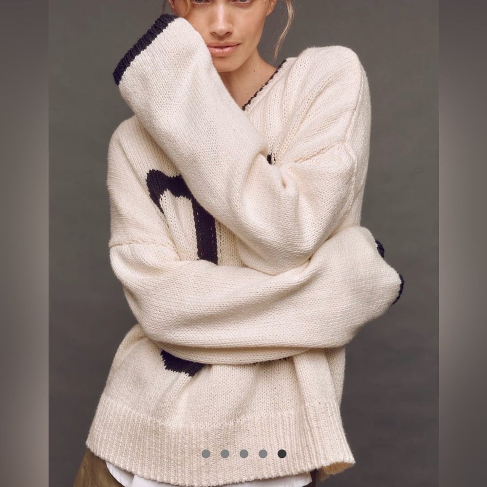 Porridge by Anthropologie Sweater with numbers XS NWOT